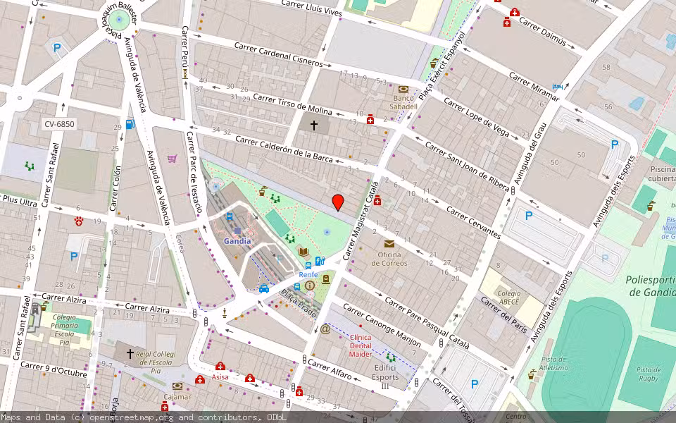Mapa de Subasta Inmueble (Vivienda) en Gandia, Valencia/València