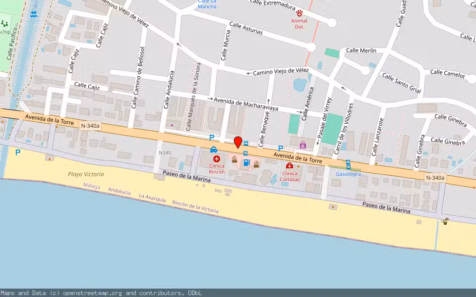 Mapa de Subasta Inmueble (Garaje) en Rincon De La Victoria, Málaga