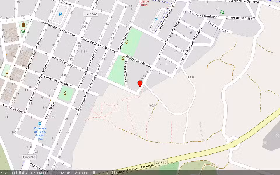 Mapa de Subasta Inmueble (Garaje) en Riba-roja De Turia, Valencia/València