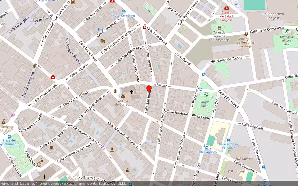 Mapa de Subasta Inmueble (Vivienda) en Linares, Jaén