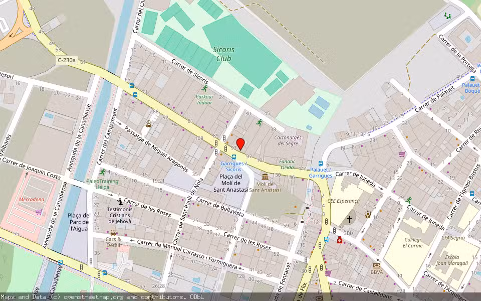 Mapa de Subasta Inmueble (Garaje) en Lleida