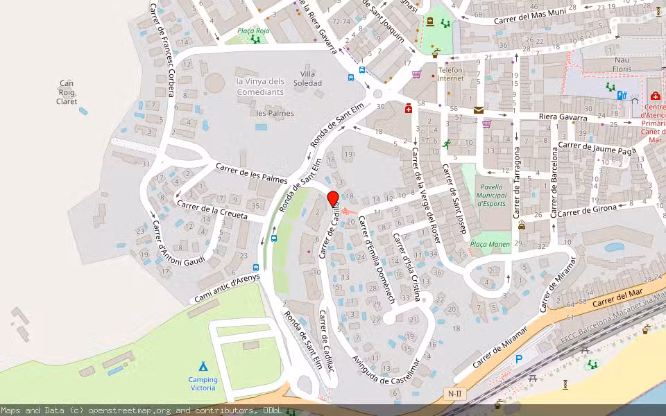 Mapa de Subasta Inmueble (Garaje) en Canet De Mar, Barcelona