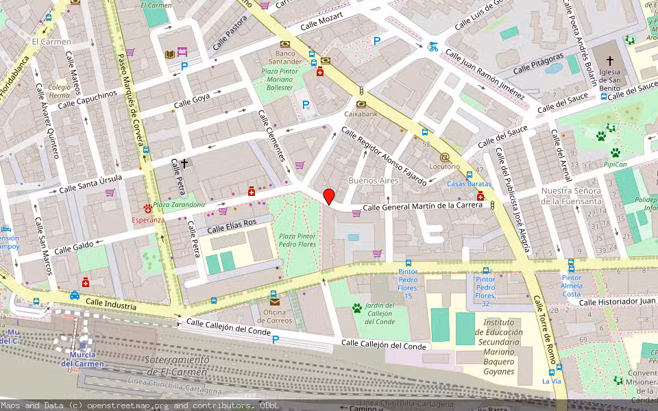 Mapa de Subasta Inmueble (Vivienda) en Murcia