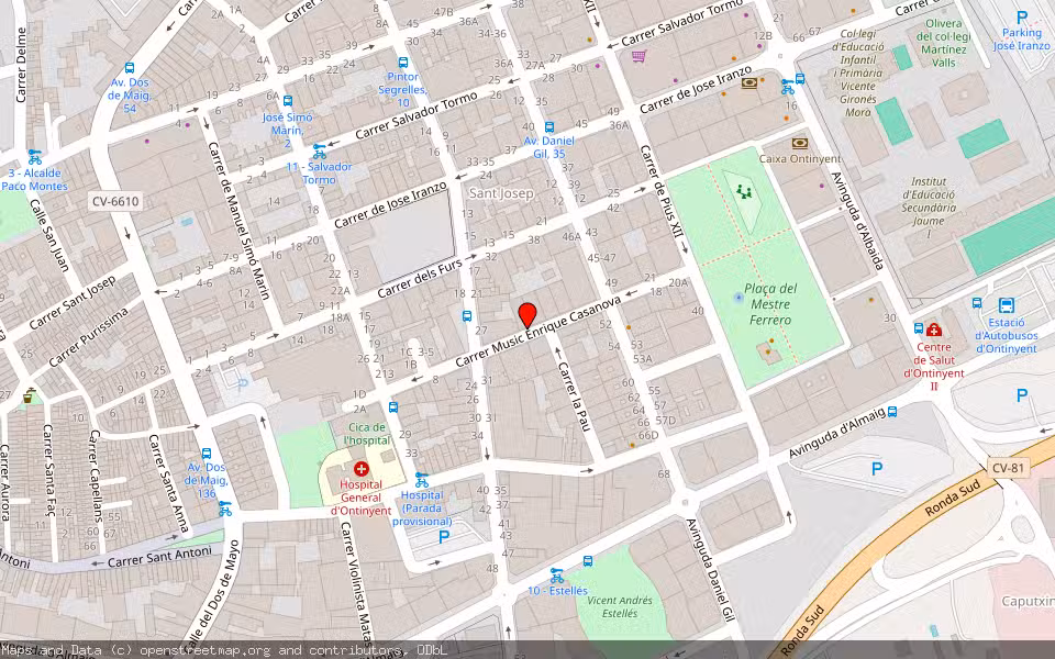 Mapa de Subasta Inmueble (Vivienda) en Ontinyent, Valencia/València