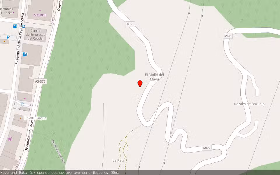 Mapa de Subasta Inmueble (Vivienda) en Figaredo-mieres, Asturias