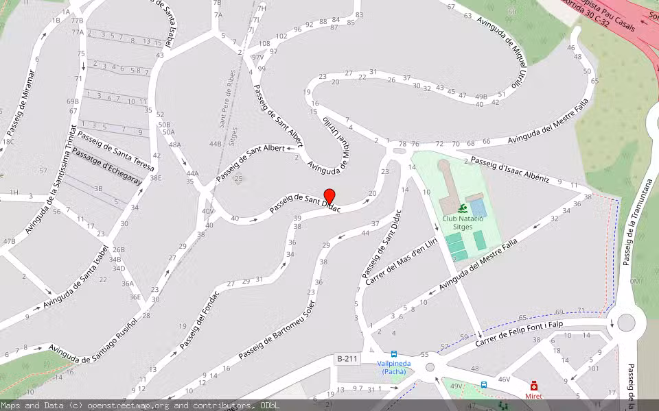 Mapa de Subasta Inmueble (Vivienda) en Sitges, Barcelona