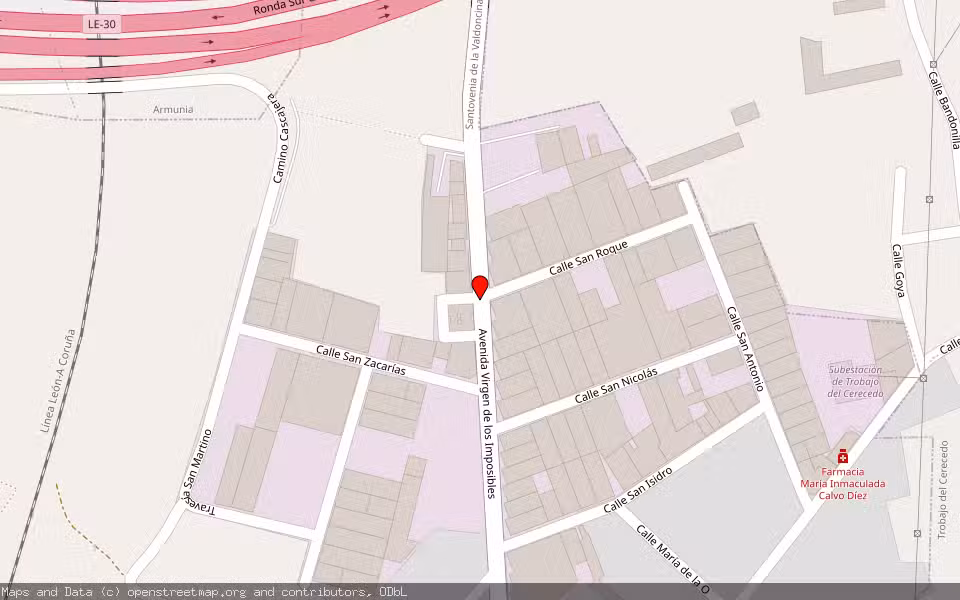 Mapa de Subasta Inmueble (Vivienda) en Villacedre, León