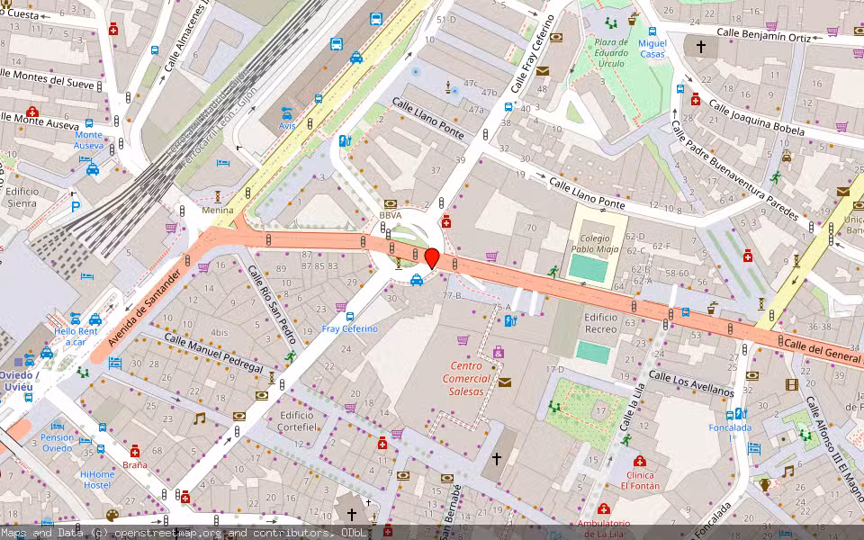 Mapa de Subasta Inmueble (Vivienda) en Oviedo, Asturias