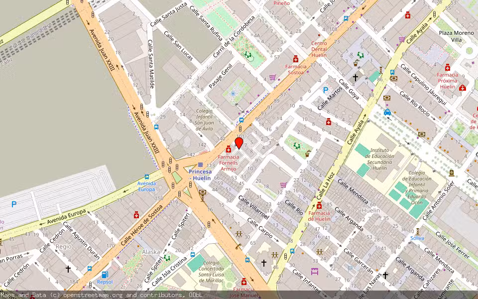 Mapa de Subasta Inmueble (Vivienda) en Malaga, Málaga
