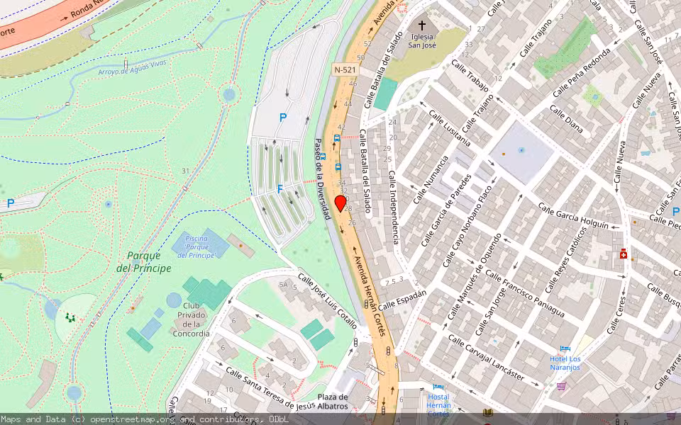Mapa de Subasta Inmueble (Vivienda) en Caceres, Cáceres