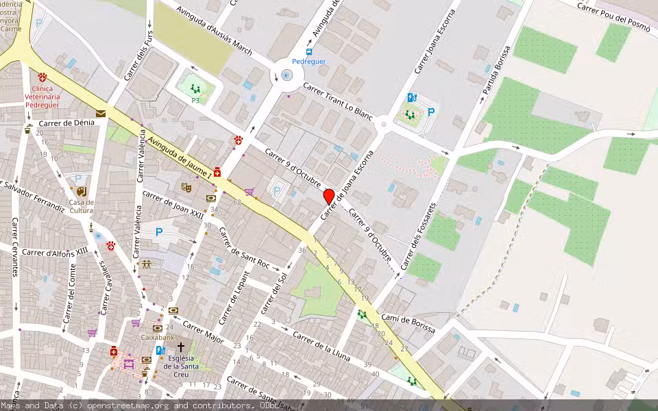 Mapa de Subasta Inmueble (Vivienda) en Pedreguer, Alicante/Alacant