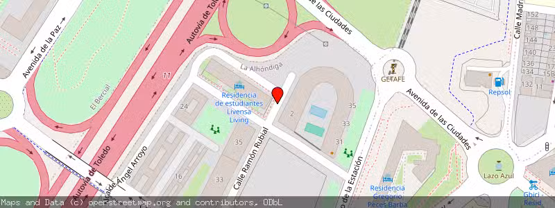 Mapa de Subasta de Inmueble (Garaje) en Getafe, Madrid 