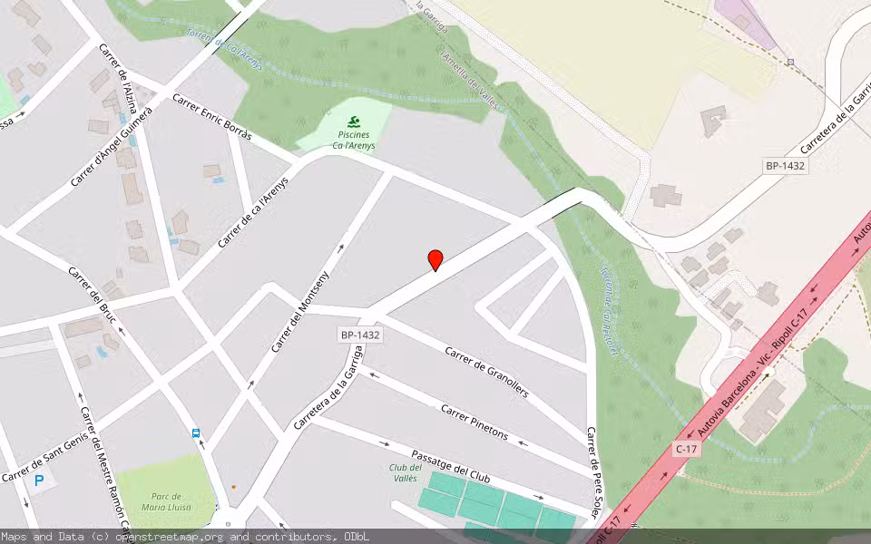 Mapa de Subasta Inmueble (Nave industrial) en La Garriga, Barcelona