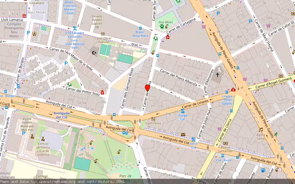 Mapa de Subasta Inmueble (Garaje) en Valencia, Valencia/València