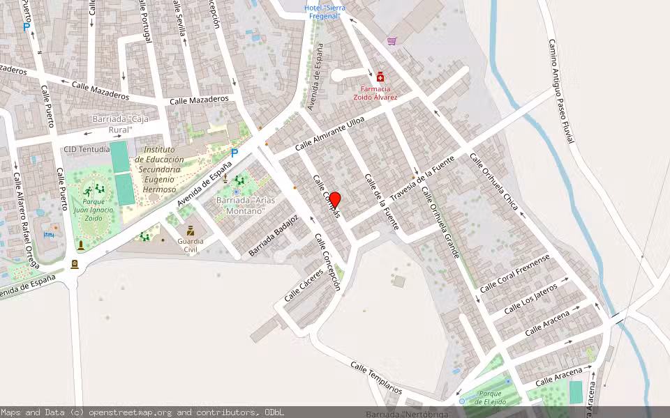 Mapa de Subasta Inmueble (Solar) en Fregenal De La Sierra, Badajoz
