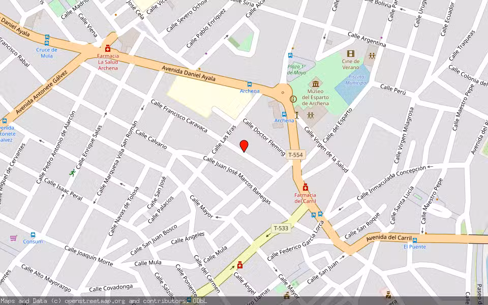 Mapa de Subasta Inmueble (Vivienda) en Archena, Murcia