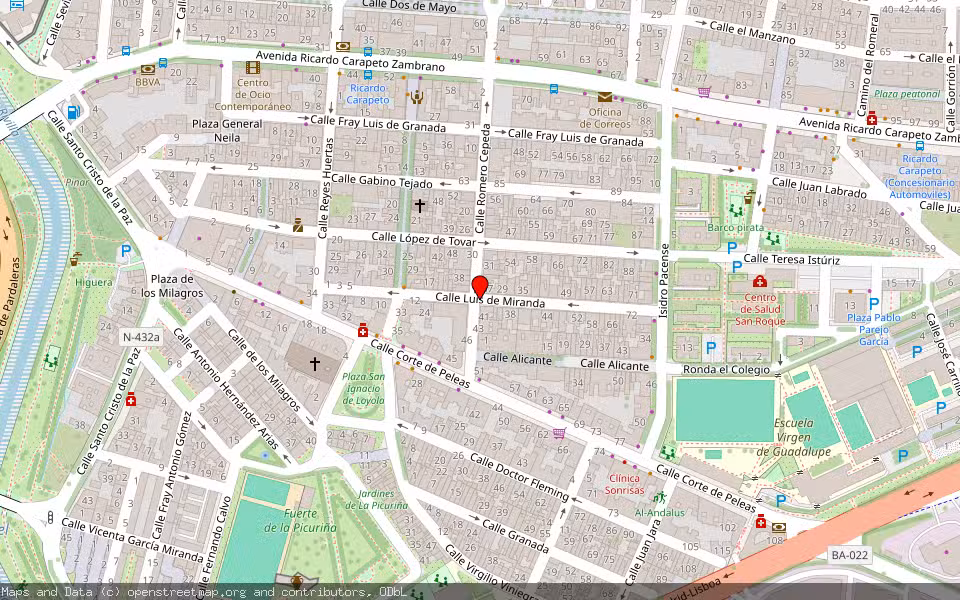 Mapa de Subasta Inmueble (Local comercial) en Badajoz