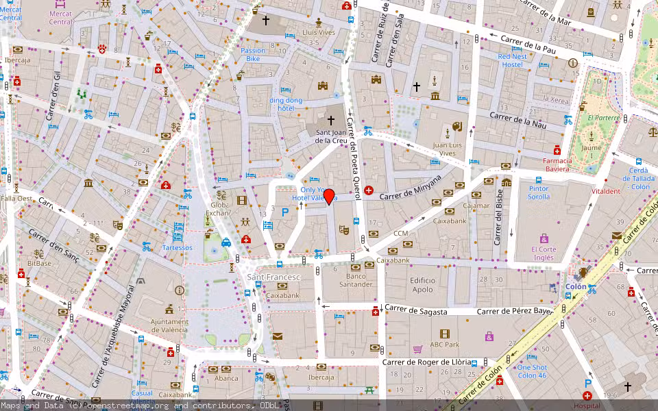 Mapa de Subasta Inmueble (Local comercial) en Valencia, Valencia/València
