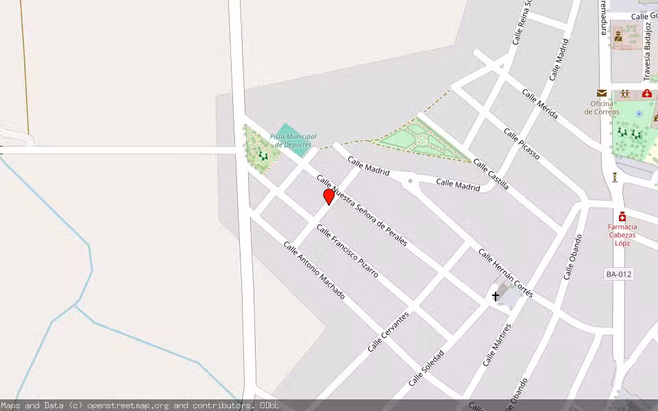 Mapa de Subasta Inmueble (Finca rústica) en Arroyo De San Servan, Badajoz