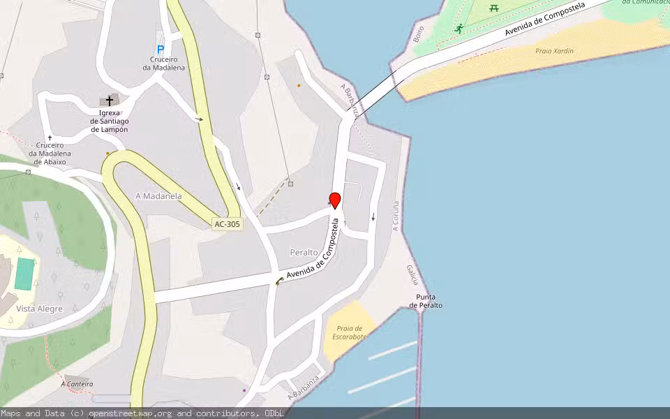 Mapa de Subasta Inmueble (Vivienda) en Boiro, A Coruña