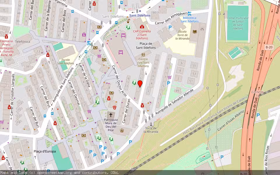 Mapa de Subasta Inmueble (Vivienda) en Cornellà De Llobregat, Barcelona