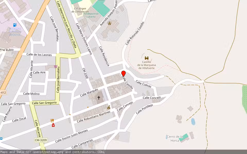 Mapa de Subasta Inmueble (Vivienda) en Montealegre Del Castillo, Albacete