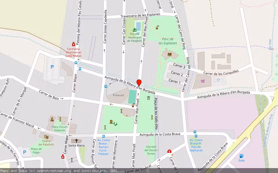 Mapa de Subasta Inmueble (Garaje) en Palafolls, Barcelona