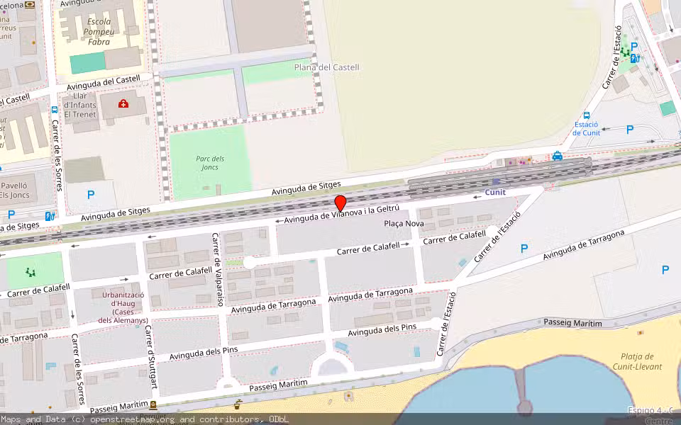 Mapa de Subasta Inmueble (Vivienda) en Cunit, Tarragona