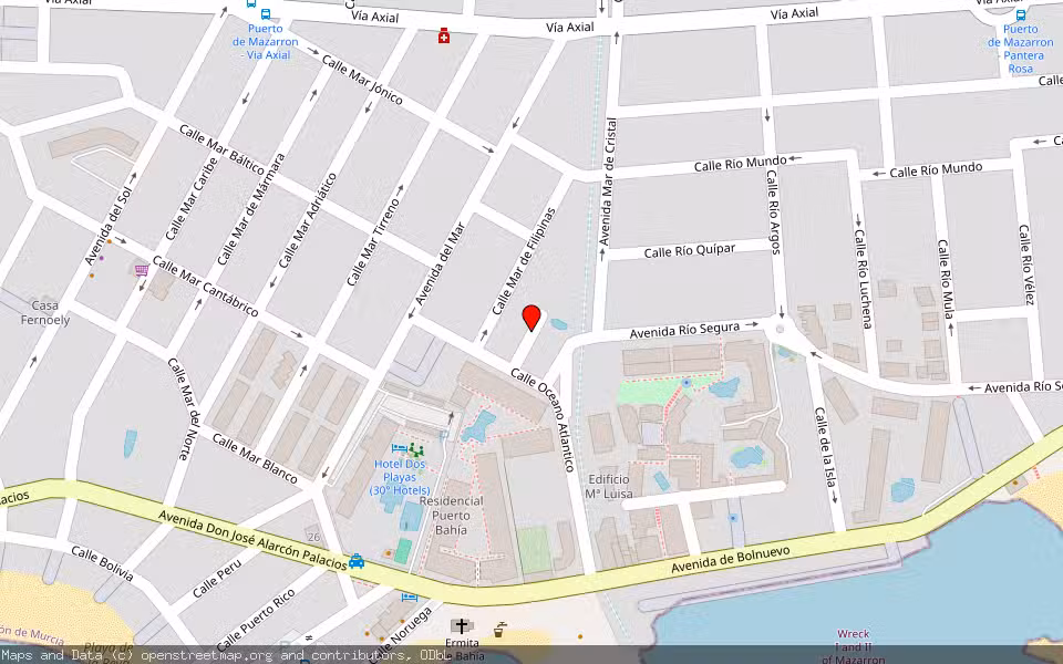Mapa de Subasta Inmueble (Vivienda) en Mazarrón, Murcia