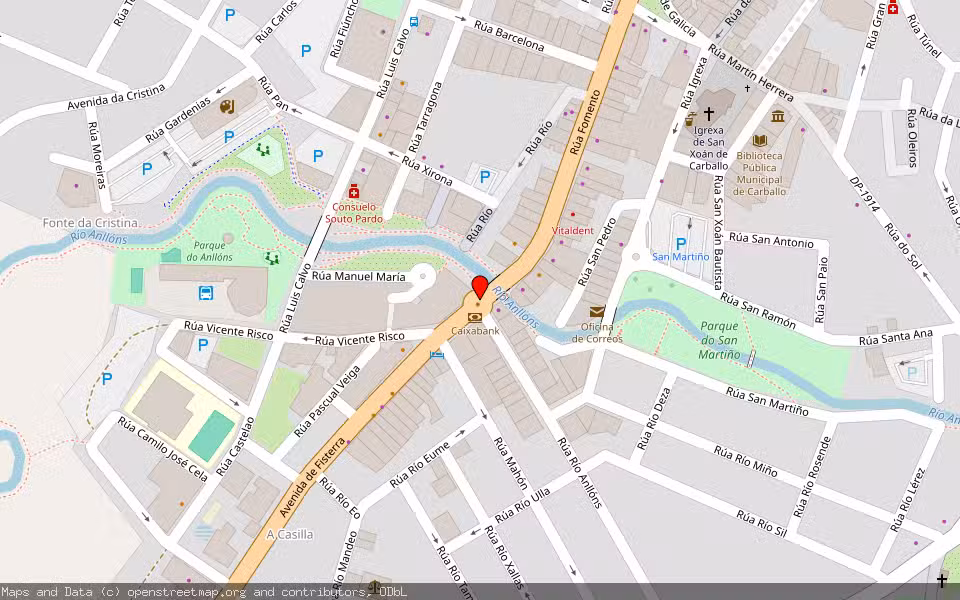 Mapa de Subasta Inmueble (Local comercial) en Carballo, A Coruña
