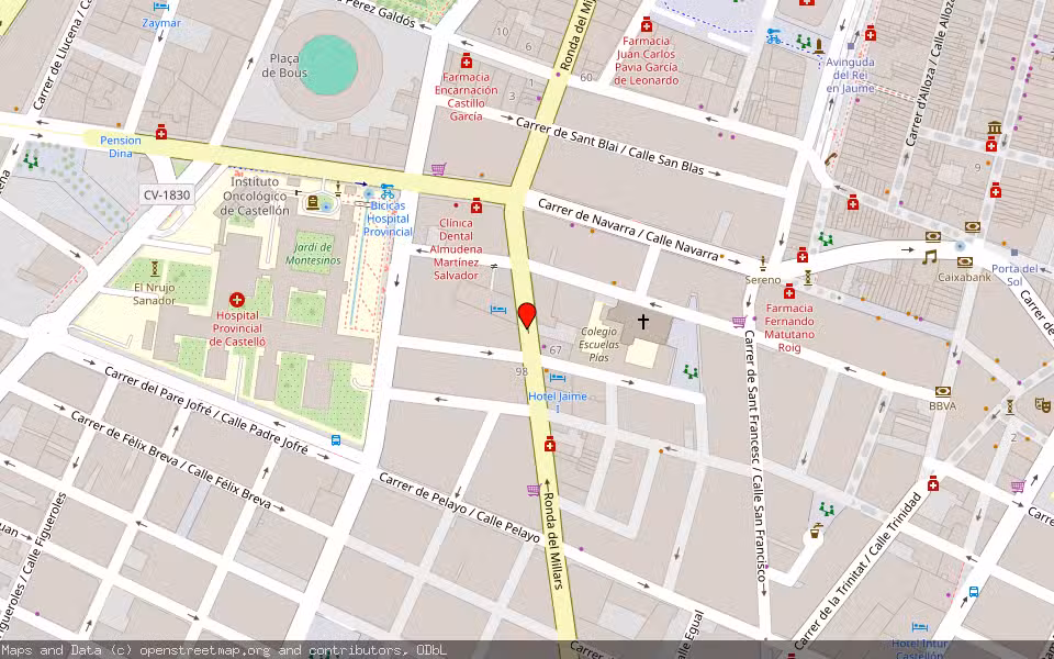 Mapa de Subasta Inmueble (Vivienda) en Castellon De La Plana, Castellón/Castelló