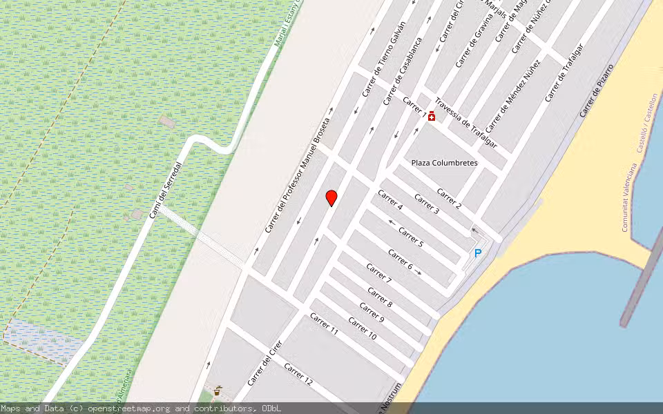 Mapa de Subasta Inmueble (Garaje) en Xilxes, Castellón/Castelló