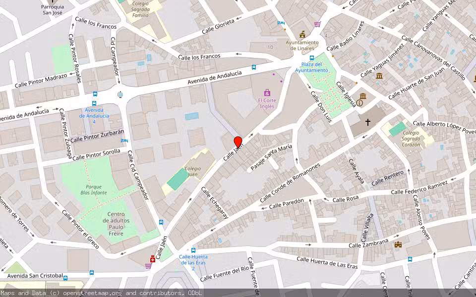 Mapa de Subasta Inmueble (Garaje) en Linares, Jaén