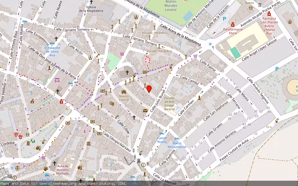 Mapa de Subasta Inmueble (Garaje) en Baeza, Jaén