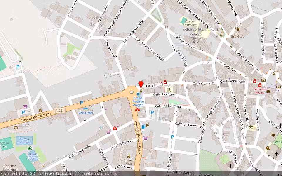 Mapa de Subasta Inmueble (Vivienda) en Caspe, Zaragoza