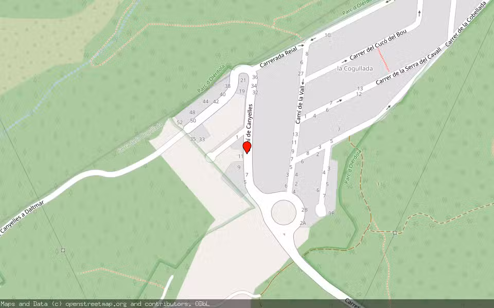 Mapa de Subasta Inmueble (Vivienda) en Canyelles, Barcelona