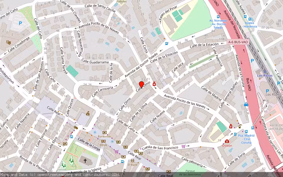 Mapa de Subasta Inmueble (Local comercial) en Las Rozas, Madrid