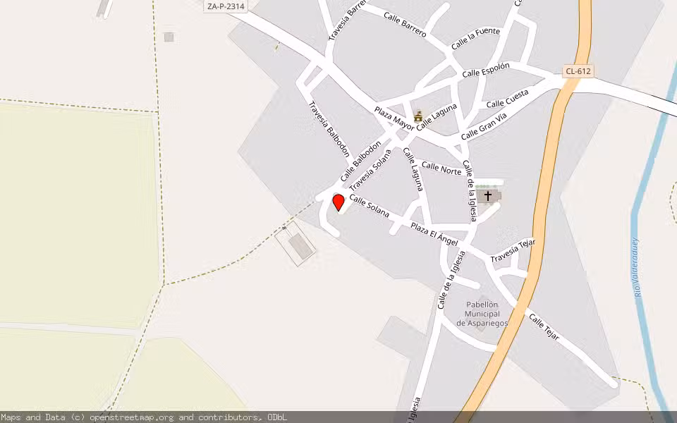 Mapa de Subasta Inmueble (Vivienda) en Aspariegos, Zamora