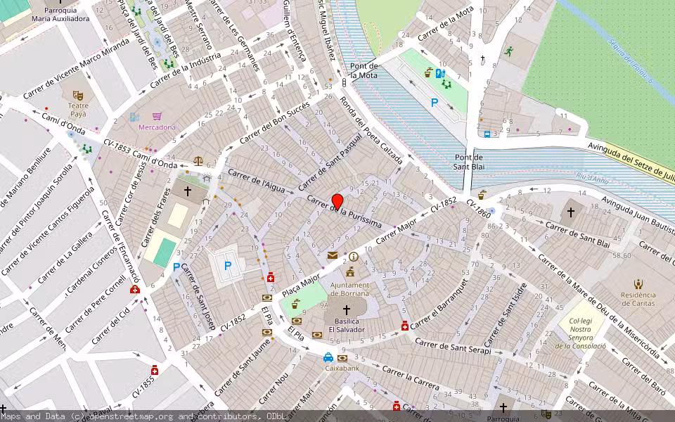 Mapa de Subasta Inmueble (Vivienda) en Burriana, Castellón/Castelló