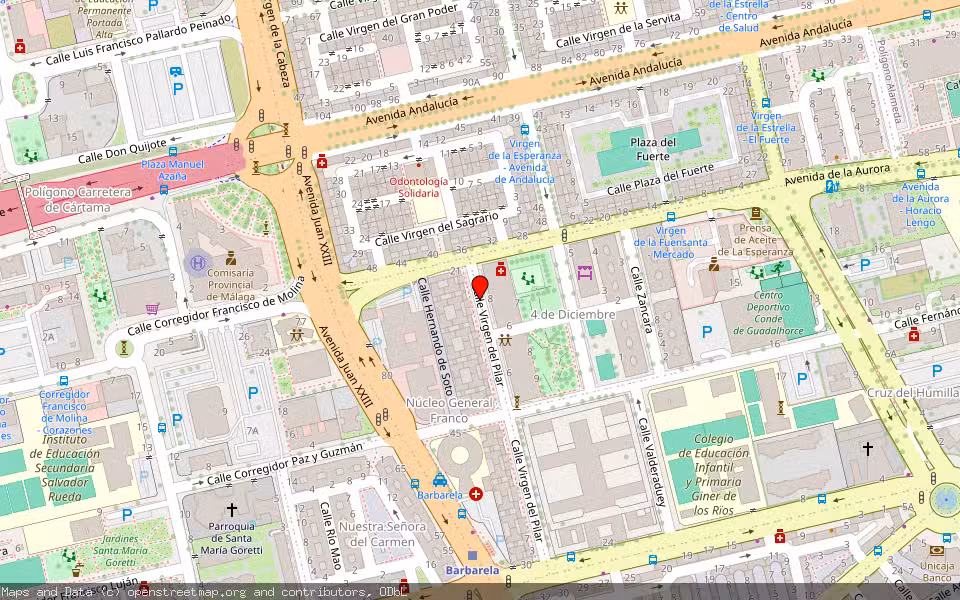 Mapa de Subasta Inmueble (Vivienda) en Malaga, Málaga