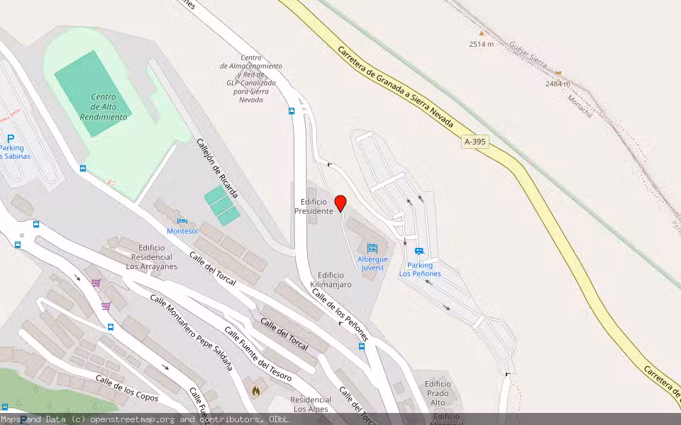 Mapa de Subasta Inmueble (Vivienda) en Monachil, Granada