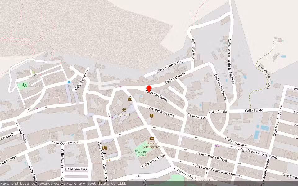 Mapa de Subasta Inmueble (Vivienda) en Onil, Alicante/Alacant