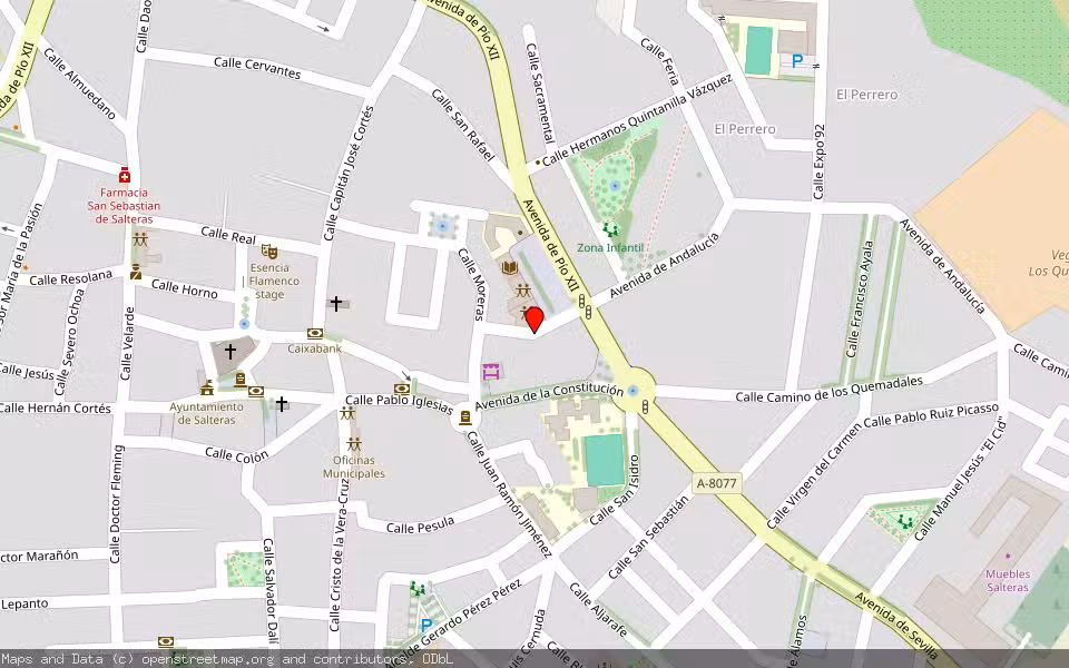 Mapa de Subasta Inmueble (Garaje) en Salteras, Sevilla
