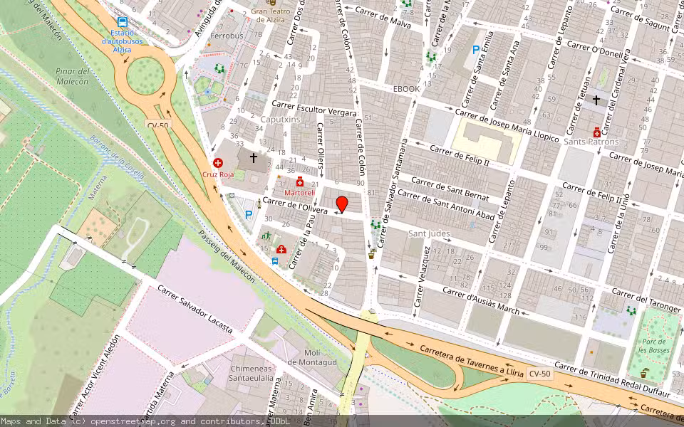 Mapa de Subasta Inmueble (Vivienda) en Alzira, Valencia/València