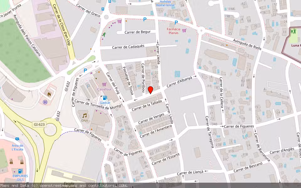 Mapa de Subasta Inmueble (Vivienda) en Escala, Girona