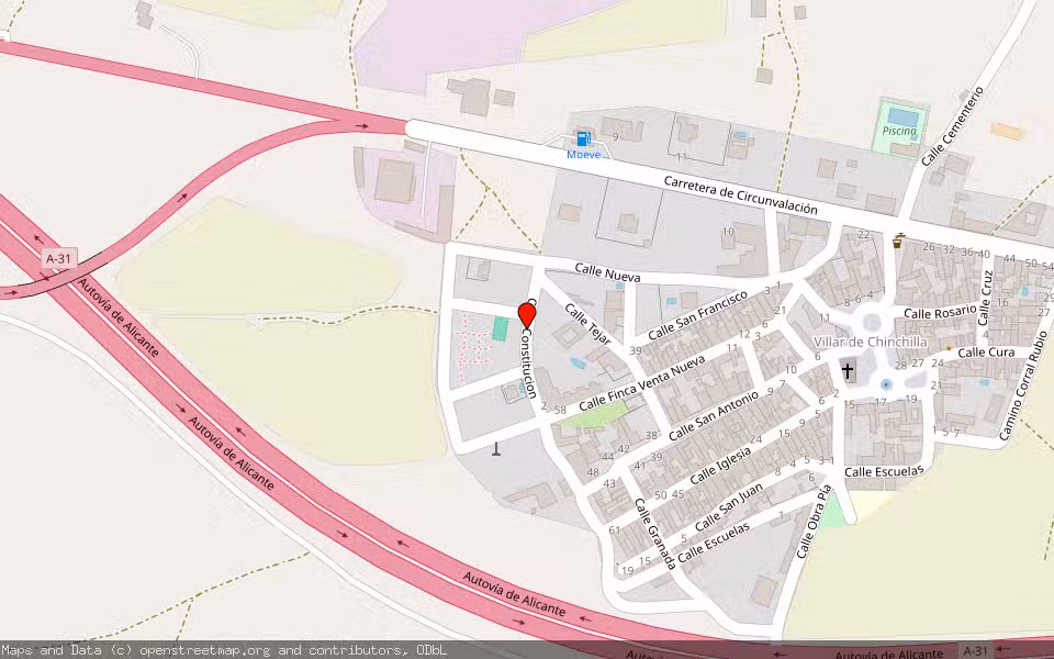Mapa de Subasta Inmueble (Solar) en Chinchilla De Montearagon (el Villar), Albacete