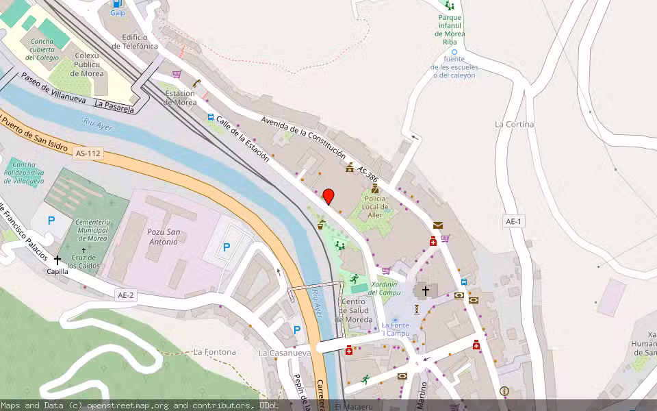 Mapa de Subasta Inmueble (Local comercial) en Aller, Asturias