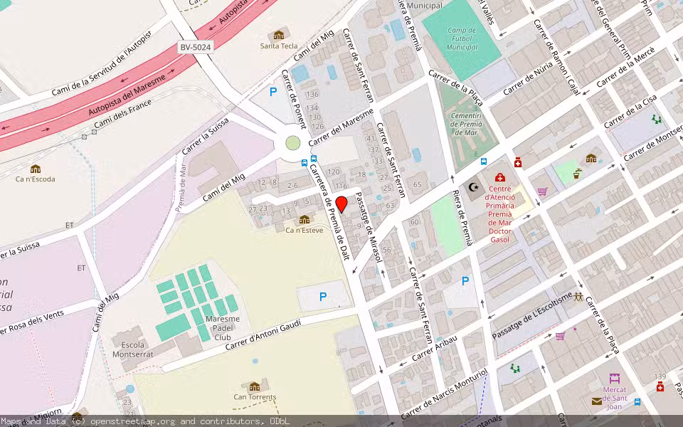 Mapa de Subasta Inmueble (Vivienda) en Premià De Mar, Barcelona