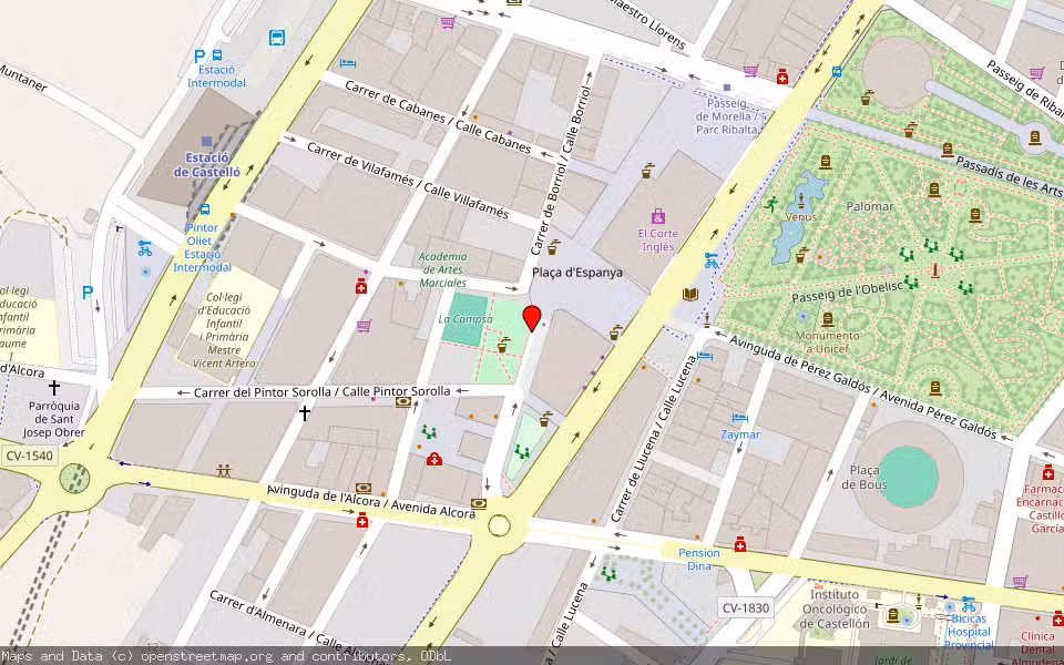 Mapa de Subasta Inmueble (Garaje) en Castellon, Castellón/Castelló