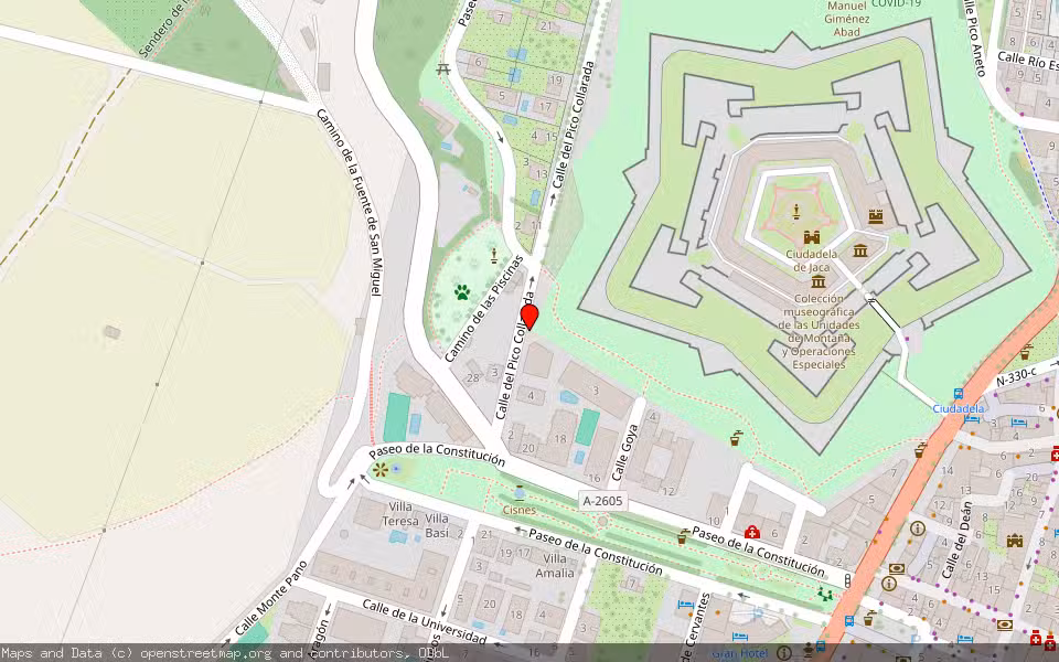 Mapa de Subasta Inmueble (Garaje) en Jaca, Huesca